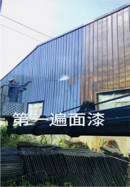 新余纸箱厂厂房翻新：第一遍面漆